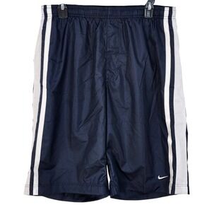 Vintage Nike Athletic Dept Swim Shorts Mens‎ Large Blue White Stripe Mesh Lined